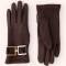Powder: Handschuhe dunkelbraun Velourlederimitat Dana