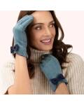 Powder: Handschuhe eisblau Velourlederimitat Adalyn