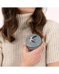 Powder: Schmuckbox bestickt Schwalbe D8cm