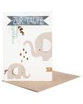 Karte zur Taufe Elefant Good old friends
