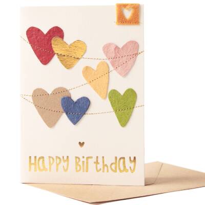 Glückwunschkarte zum Geburtstag Herzchen