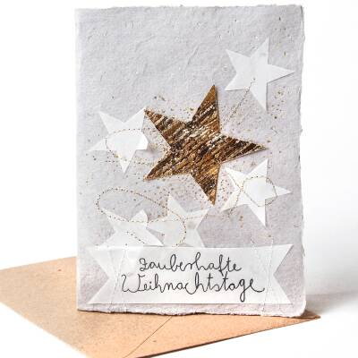 Good old friends: Weihnachtskarte Sterne Papierkunst