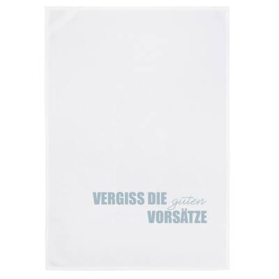 Geschirrtuch weiß Vergiss die guten Vorsätze