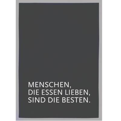 17;30: Geschirrtuch grau Menschen die Essen lieben