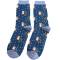 Mr Heron: Bambus Socken Herren Winter Eulen blau