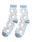 Miss Sparrow: Bambus Socken Damen Santa Schaf blau