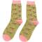 Miss Sparrow: Bambus Socken Damen Dackel-Santa oliv