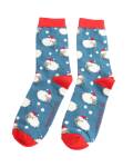 Bambus Socken Herren Santa Sheep blau