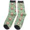 Bambus Socken Herren grün mit Motiv Weihnachtsmann