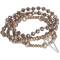 The Moshi: Armband elastisch taupe Herz silber 4reihig