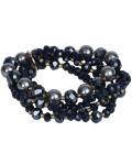 The Moshi: Armband elastisch dunkelblau gold 4reihig