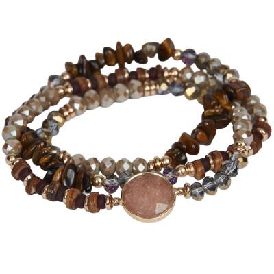 The Moshi: Armband/Halskette elastisch braun