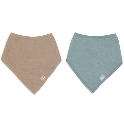 Bandana Halstuch Musselin seegrün-biscuit 2er-Set Jollein