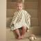 Jollein: Badeponcho Frottee Stripe oliv grün GOTS