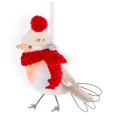 Good old friends: Wintervogel mit rotem Schal