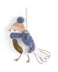 Good old friends: Wintervogel mit blauem Schal