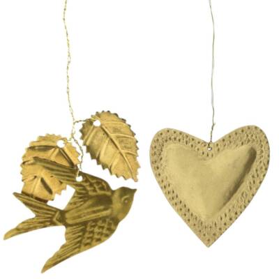 Home Society: Deko Anhänger Bunch gold Herz