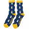 Mr Heron: Bambus Socken Herren Schneemann navy