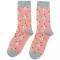 Miss Sparrow: Bambus Socken Damen Schneemann rosa