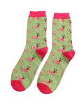 Miss Sparrow: Bambus Socken Damen Dackel Xmas grün