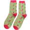 Miss Sparrow: Bambus Socken Damen Dackel Xmas grün