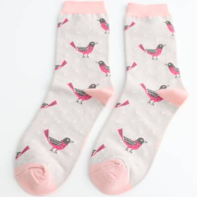 Miss Sparrow: Bambus Socken Amsel hellgrau