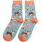 Miss Sparrow: Bambus Socken Damen Waldtiere blau