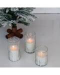 Kerze im Glas-Windlicht taupe D9,5cmx12cm hoch