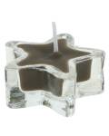 Stern Kerze im Glas taupe 6er-Set 5,3cm