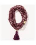 Lumisha: Halskette Glasschliffperlen-Quaste marsala