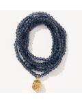 Lumisha: Halskette Glasschliffperlen nachtblau