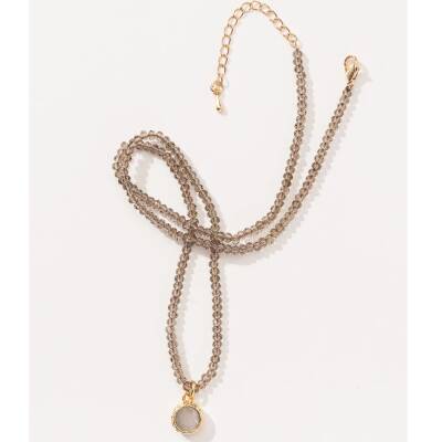 Lumisha: Halskette Mini-Kristallkette kurz rauch