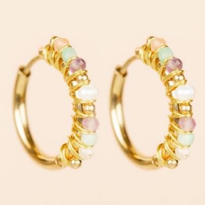 Muja Juma: Ohrringe Creolen 20mm amazonit mixed