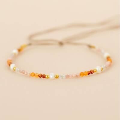 Muja Juma: Armband verstellbar Sandstein Mixed