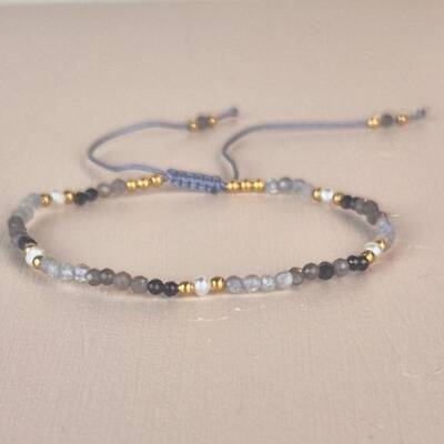 Muja Juma: Armband verstellbar Labradorit Mixed