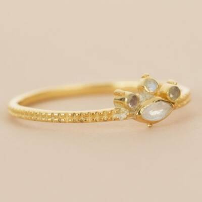 Muja Juma: Ring gold Octans Weißer Mondstein