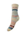 Wollsocken Damen Joya Patterned cream-blue-lachs