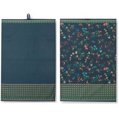 Pip Studio: Geschirrtuch 2erSet Berry Blues 50x70cm