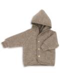 Engel: Wollfleece Jacke mit Kapuze walnuss