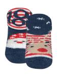 Babysocken blau 2Paar Rentier-Weihnachtsmann Ewers