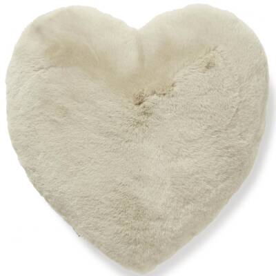 Herzkissen Kunstfell 45cm Fluffy beige Skinnwille
