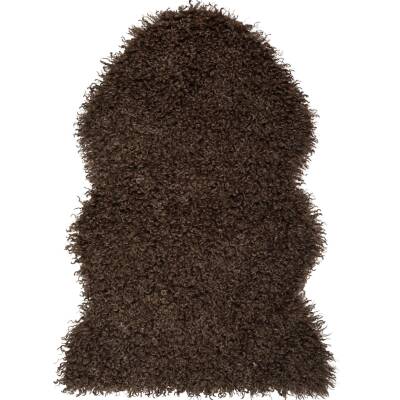 Kunstfell waschbar gelockt 60x90cm braun Skinnwille