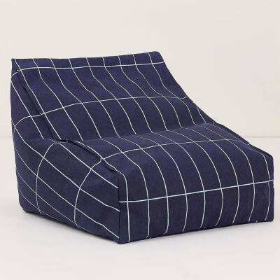 Sitzsack Nobodinoz Vibes Navy Blue Grid