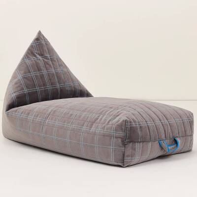 Nobodinoz Sitzsack Samt Oasis grey blue Eco-Velvet