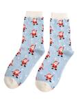 Miss Sparrow: Bambus Socken Damen Jolly Santa blau