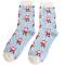 Miss Sparrow: Bambus Socken Damen Jolly Santa blau