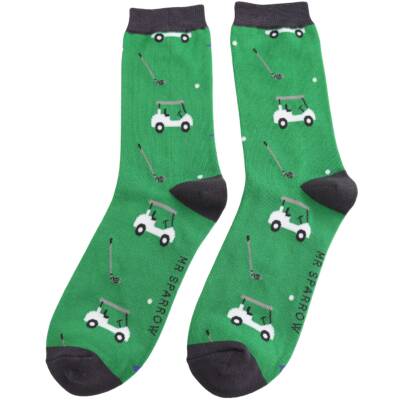 Mr Heron: Bambus Socken Herren Golfing grün