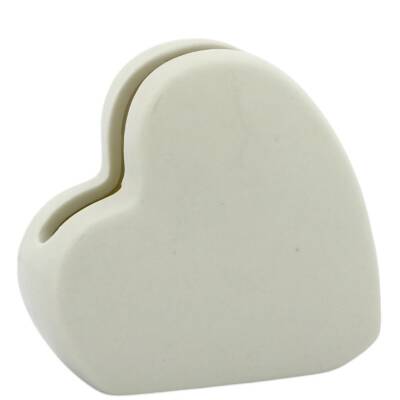 Halter für Duftsachet Herz weiß Porzellan Home Society