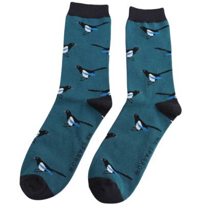 Mr Heron: Bambus Socken Herren Elstern petrol