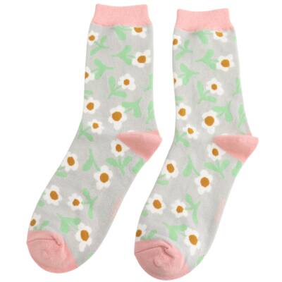 Miss Sparrow: Bambus Socken Lazy Daisy silber